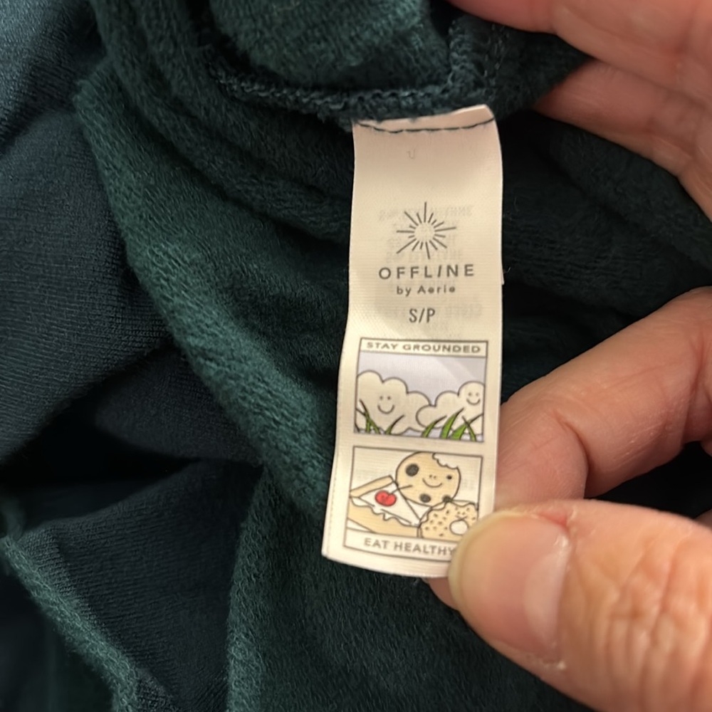 Offline by Aerie Dark Green Fleece Mock Neck Sweater - Picture 5 of 6